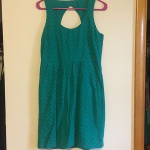 Loft green eyelet dress